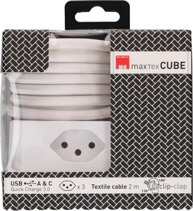 Produktbild Max Hauri maxTEX Cube (3 x, USB-A, USB, USB-C, Typ 13, 2 m)