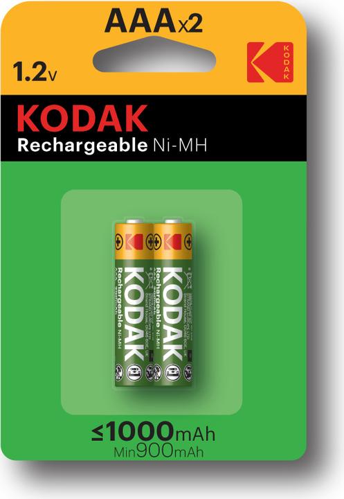 Kodak rechargeable Ni-MH AAA battery 650 mAh 2 pack - Batterie - Micro (AAA) (2 Stk., AAA, 1000 mAh)