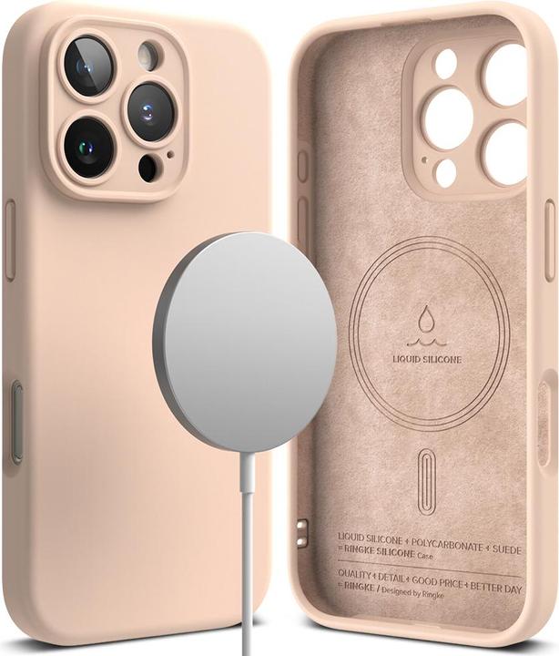 Image du produit Ringke Coque pour iPhone 16 Pro Max SILICONE MAGNETIQUE PINK SAND (Apple iPhone 16 Pro Max)