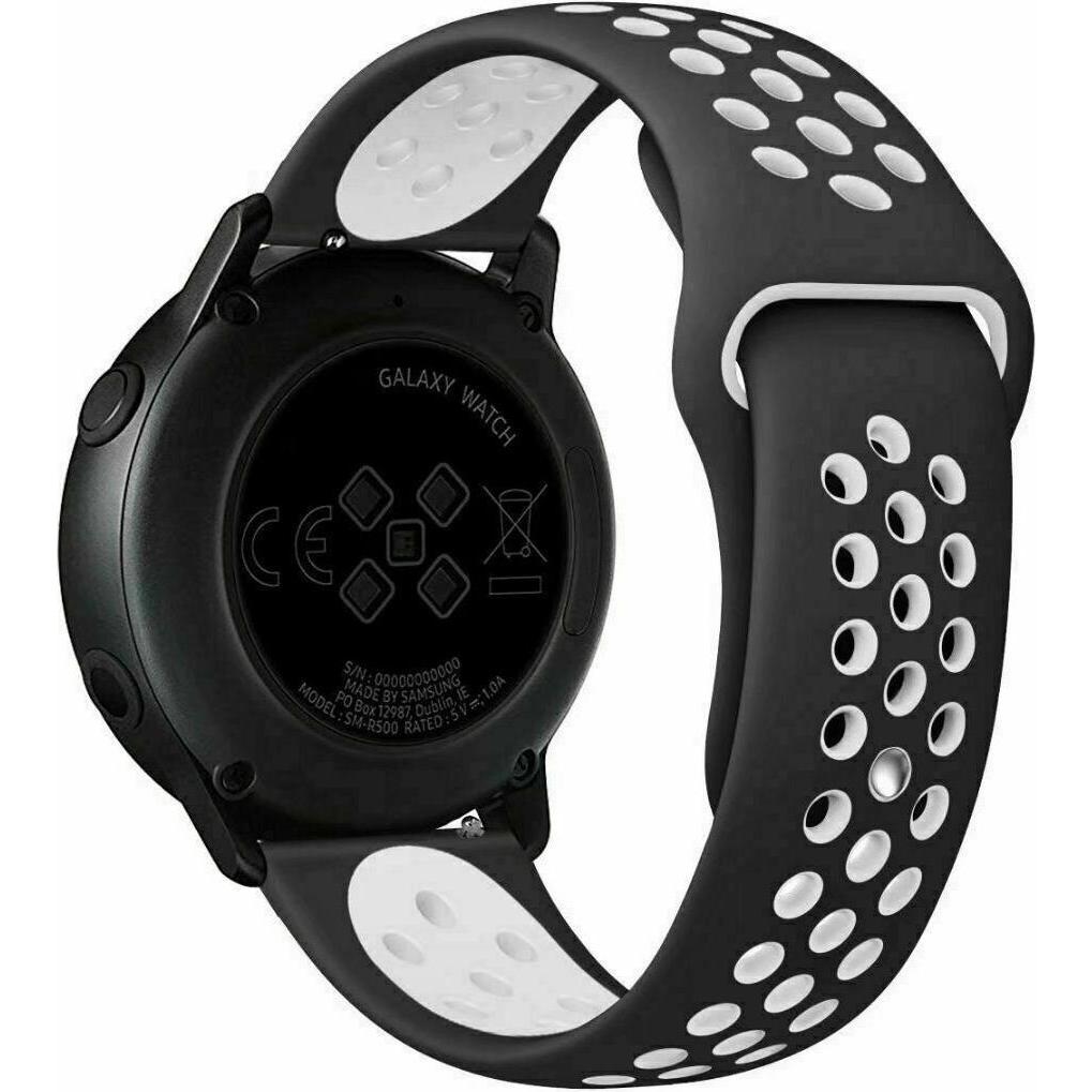 Thumbnail - Strap-it Sportarmband (22 mm, Silikon), Uhrenarmband, Mehrfarbig, Schwarz, Weiss