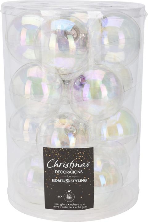 Nenurodyta Xmas Ball 80mm 16pcs Irridescent (16x)
