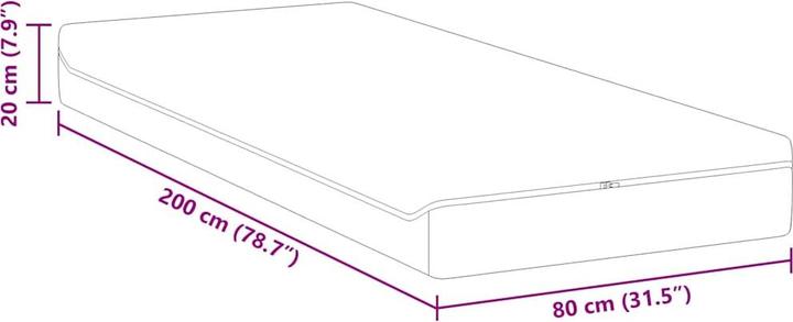 Produktbild vidaXL Taschenfederkernmatratze (Federkern, Schaumstoffkern, 80 x 200 cm)