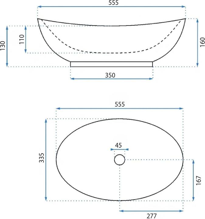 Actual product image Rea Kate 56 Opzetwastafel Wit 55,5x33,5 cm (335 mm, 335 mm)