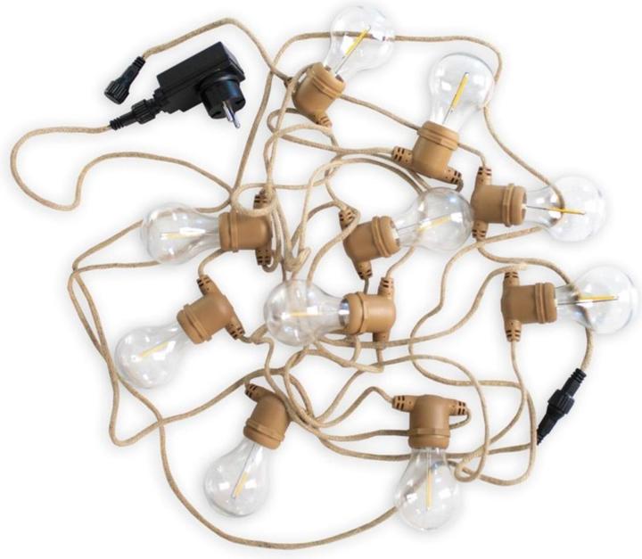 Newgarden ALLEGRA LED sprookjesverlichting bruin 8m voor wandcontactdoos E27 binnen & buiten IP44 (8 m)