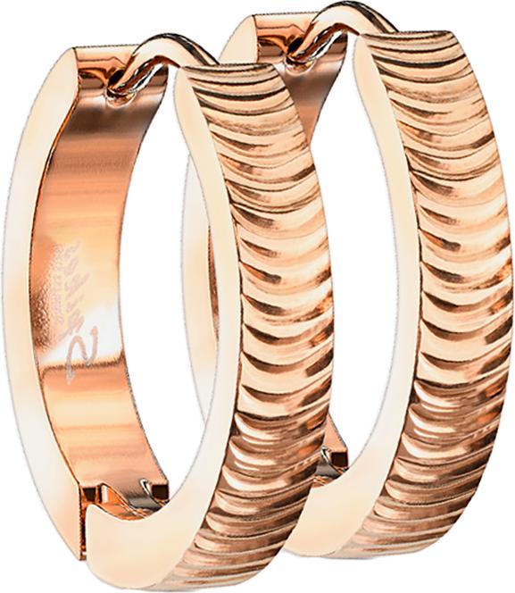 Image du produit Star Piercing Boucles d'oreilles à clapet or rose strié (sans laiton, Acier chirurgical 316L)