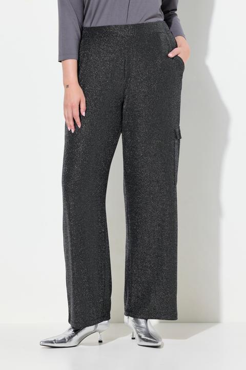 Actual product image Miamoda traight fit cargo pants with glitter effect (44)