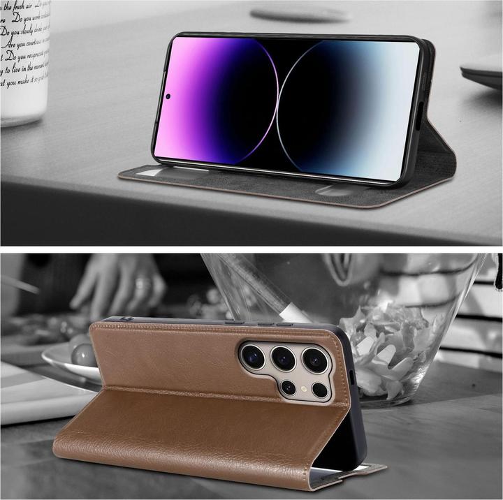 Actual product image Cadorabo Book View cover with double window (Samsung Galaxy S24 Ultra)