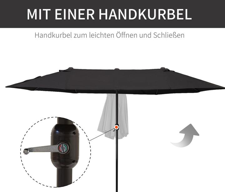 Produktbild Outsunny Sonnenschirm mit Handkurbel (2.70 m)