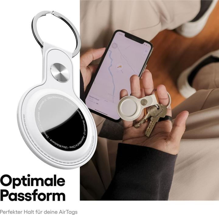 Actual product image Keybudz AirTag Keyring White