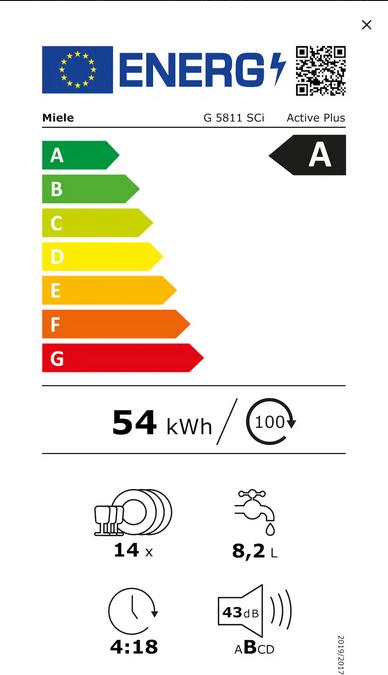 Energie-Label Miele G 5811