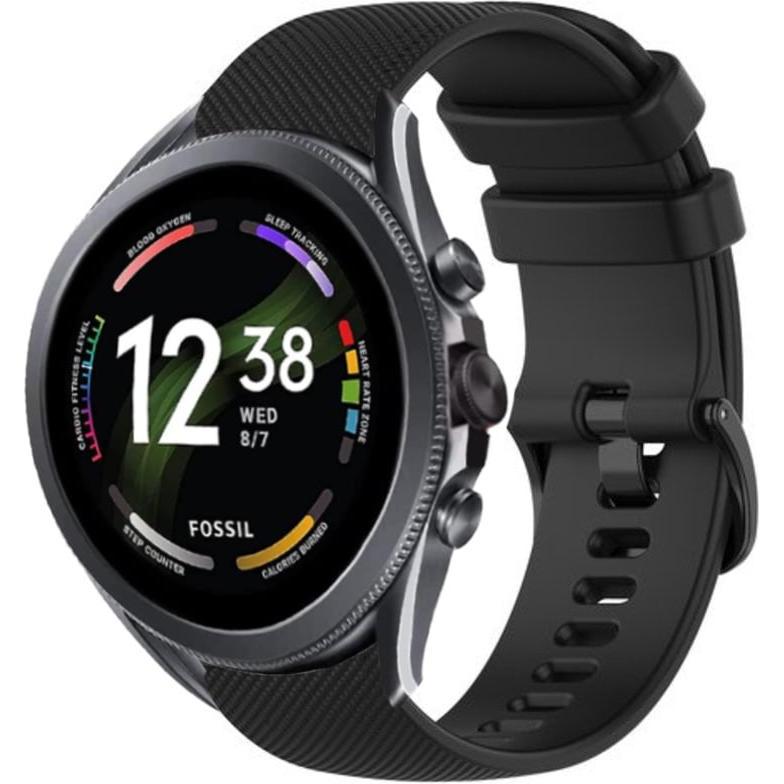Thumbnail - Strap-it Silikonarmband (22 mm, Silikon), Uhrenarmband, Schwarz