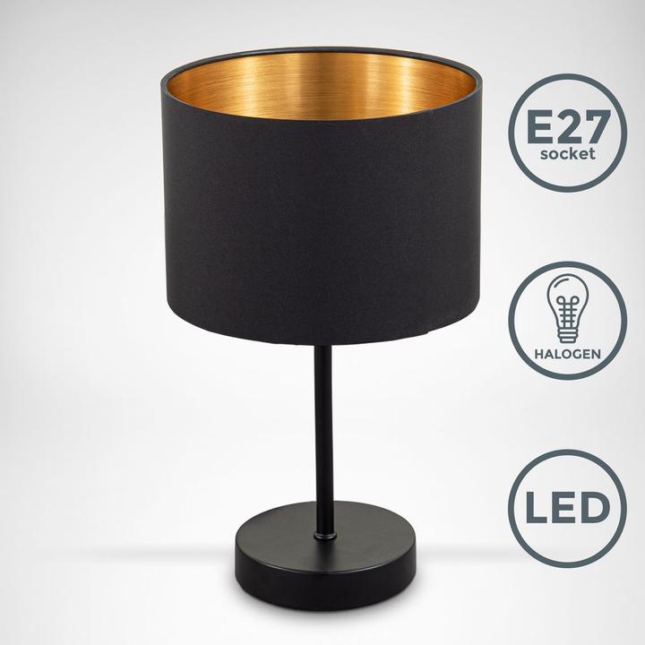 Actual product image B.K.Licht Table lamp, black-gold, 1xE27/40W max. excl. (E27)
