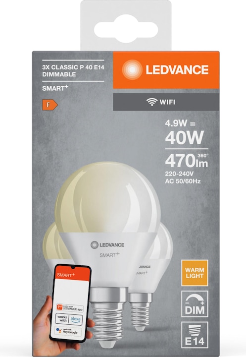 Produktbild Ledvance Smart+ Mini (E14, 4.90 W, 470 lm, 3 x, F)