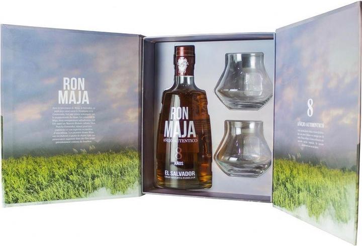 Actual product image RON Cran Reserva Familiar 8 Anos Box with 2 glasses (1 x 70 cl)