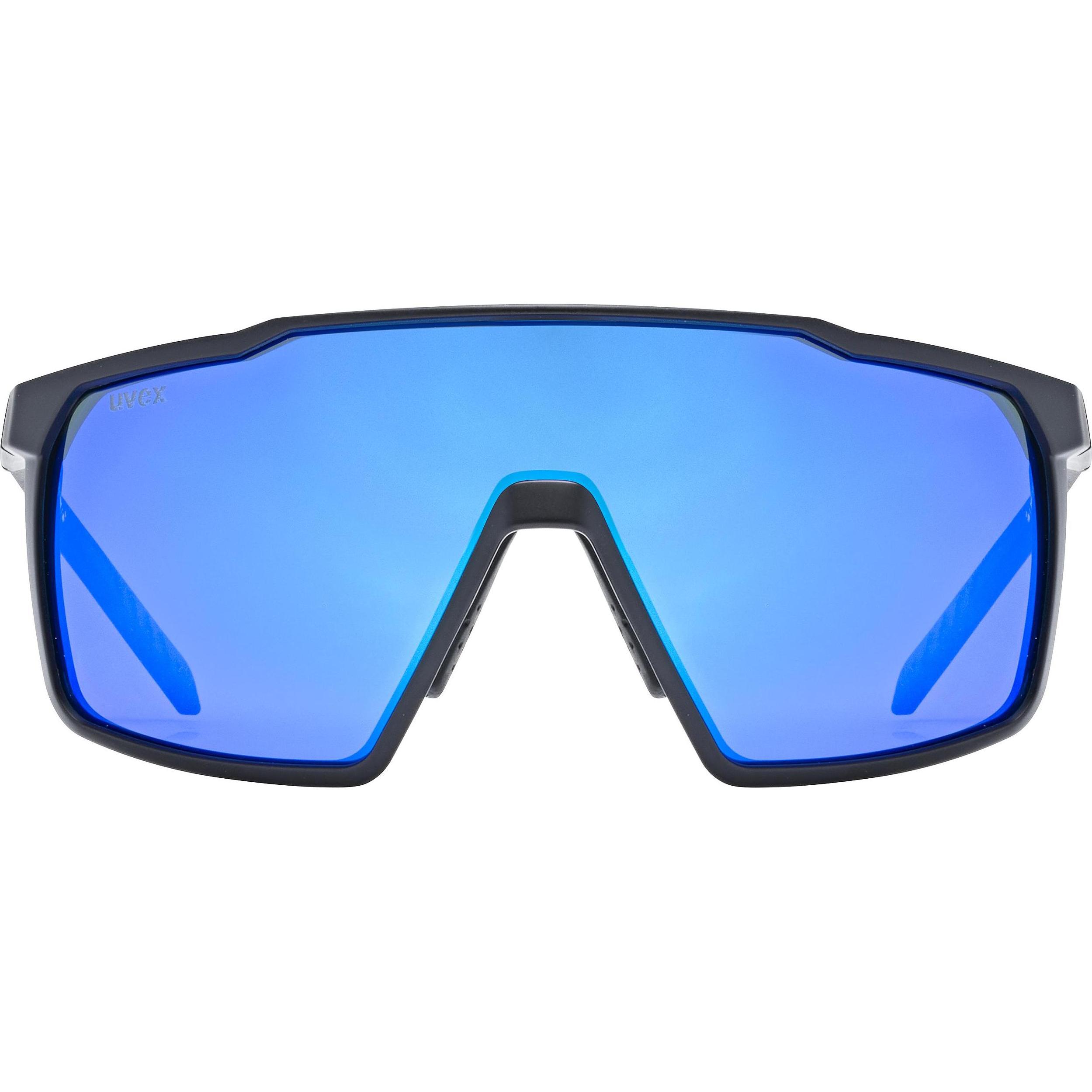 Uvex, Unisex, Occhiali Sportivi, Mtn Perform Small (Nero Opaco, Blu Specchio), Nero