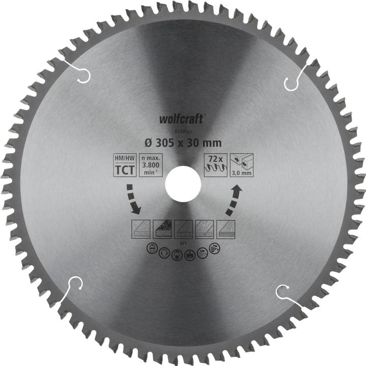 Productafbeelding wolfcraft 1 verstekzaagblad HM 72 tanden ø305mm