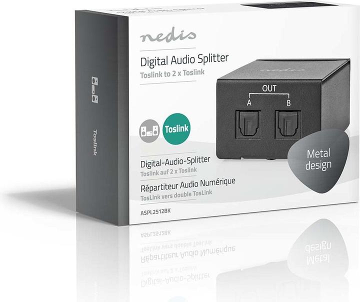 Image du produit Nedis Séparateur TosLink 2 voies Ports - entrée : TosLink femelle Ports - sortie : 2X TosLink D