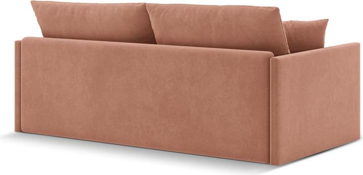Actual product image Cosmopolitan Design Velvet Sofa With Bed Function, "Shannon", 3 Seats, Pink, 209x94x87 Made in Europe (3-seater)