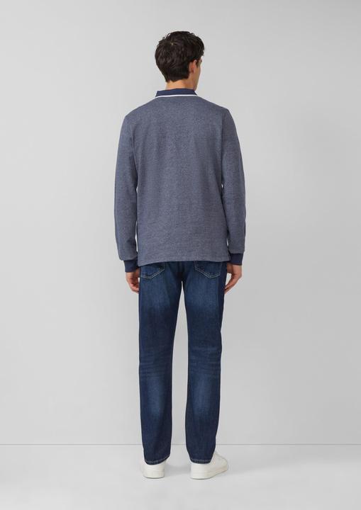 Produktbild s.Oliver Polo-Shirt Langarm-Polo mit Bündchen in Melange-Optik (M)