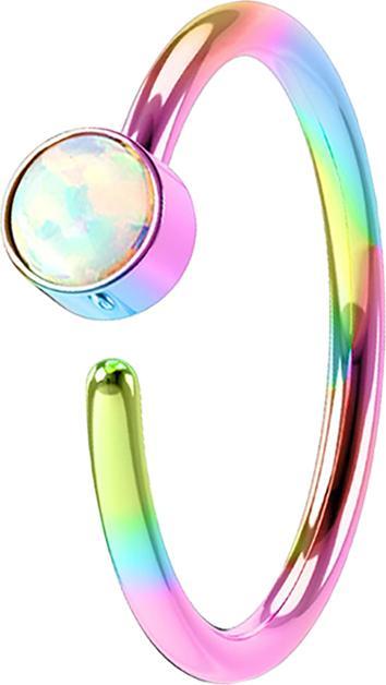 Immagine prodotto Star Piercing Anello Micro Piercing colorato con Opale bianco (senza ottone, Acciaio chirurgico 316L)