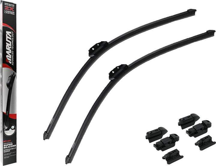 Produktbild Maruta Scheibenwischer SET 650 mm / 650 mm für Frontscheibe, Aero-dynamik optimierte Wischerblätter aus wa