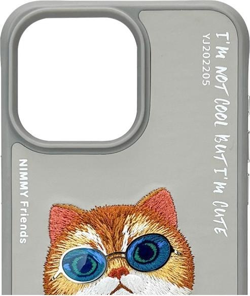 Productafbeelding PanzerGlass Nimmy case iPhone 15 Pro 6.1" gray Glasses Cool Cat (Apple iPhone 15 Pro)