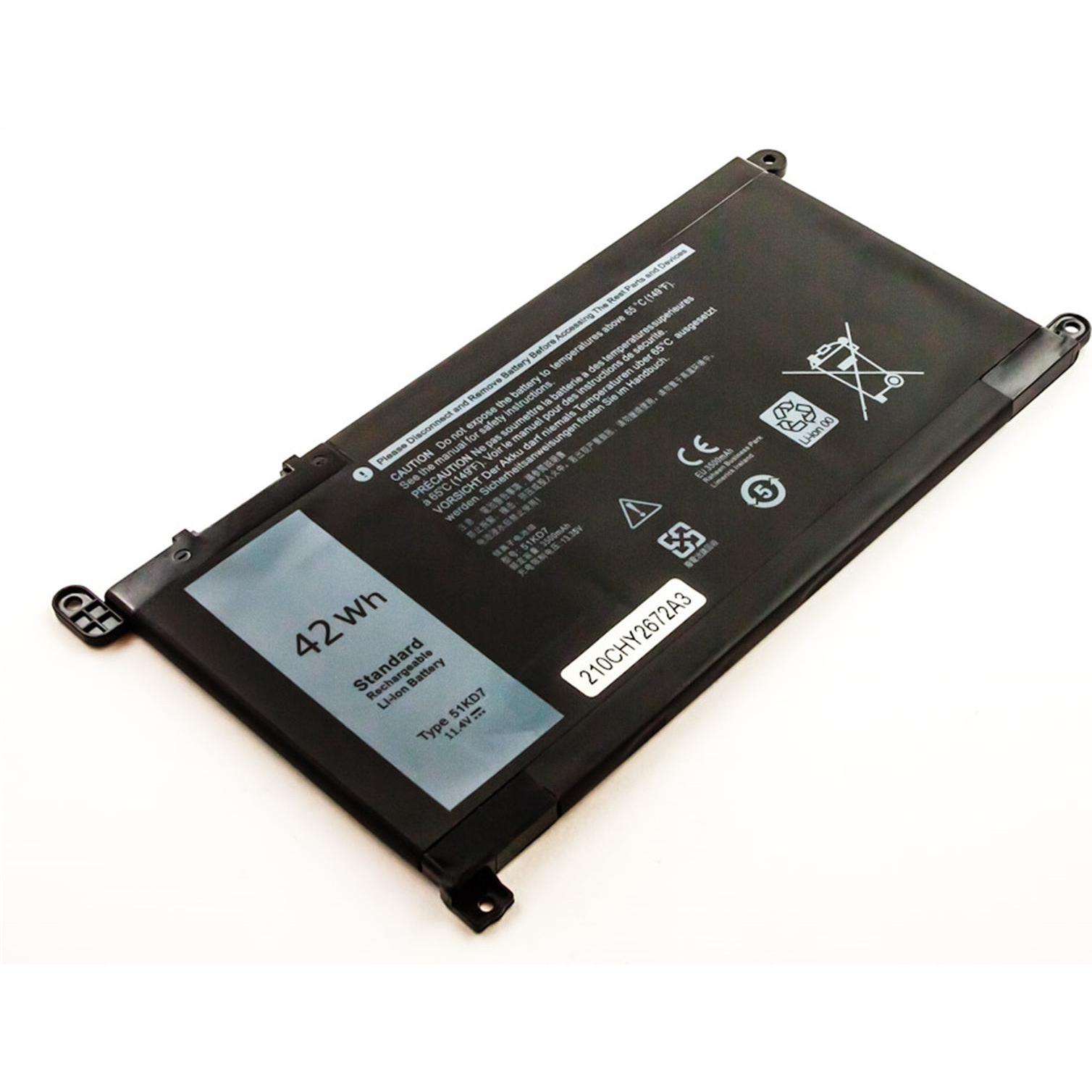 AGI Akku kompatibel mit Dell Y07HK (1 Zellen, 3400 mAh), Notebook Akku, Schwarz