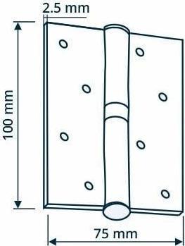 Haushalt SCHARNIERDEUR 100X75X2,5 PB UNIVERSEEL