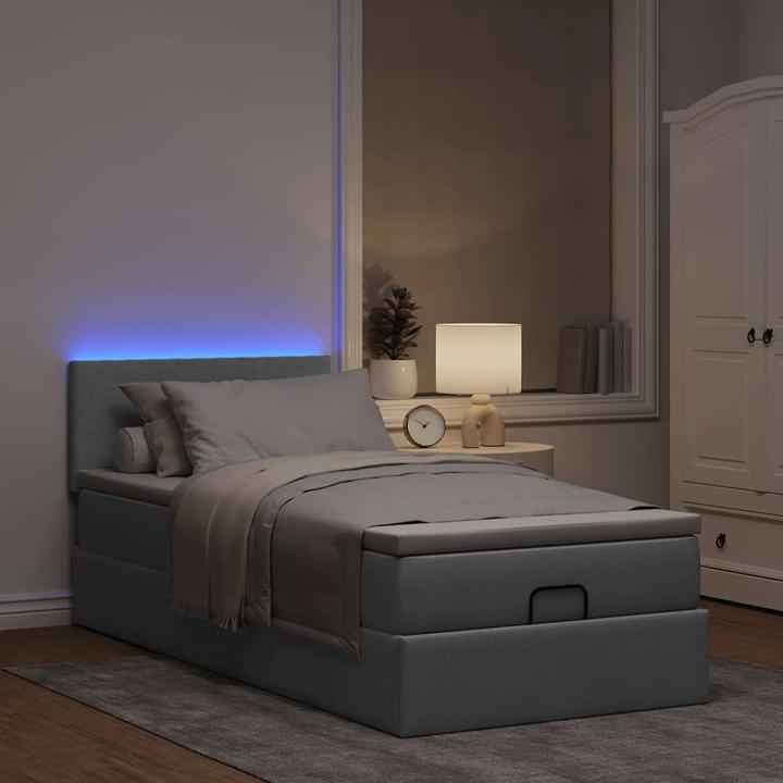 Immagine prodotto VidaXL Ottomana con materasso in tessuto grigio chiaro 90x190 cm (90 x 190 cm)