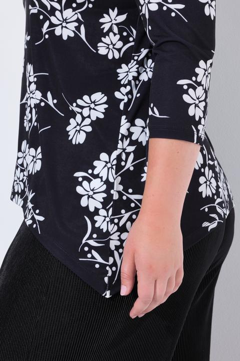 Immagine prodotto Miamoda T-shirt dal taglio comodo con fiori e orlo a punte (46)