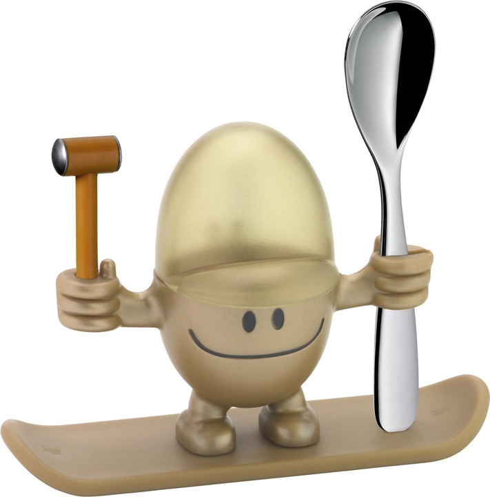Produktbild WMF Eierbecher mit Löffel lustiger Eierbecher Kinder Kunststoff McEgg gold (1 x)