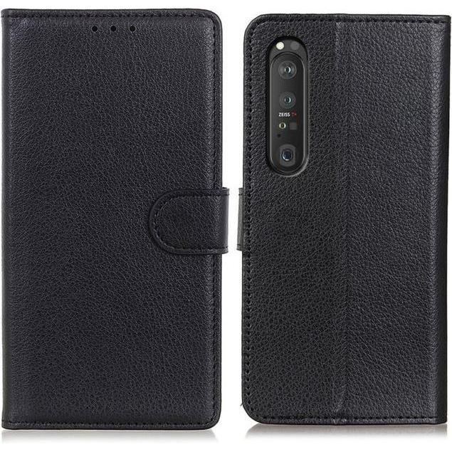 Thumbnail - MU Classic Litchi Leder Bookcover Series (Sony Xperia 1 III), Smartphone Hülle, Schwarz