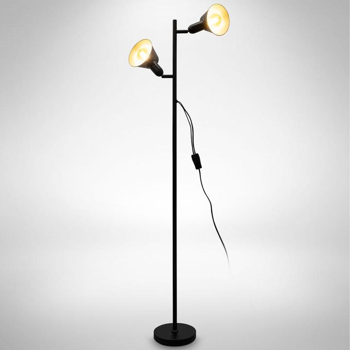 Image du produit B.K.Licht Lampadaire, noir, 2xLE27 excl. / max.10W (E27)