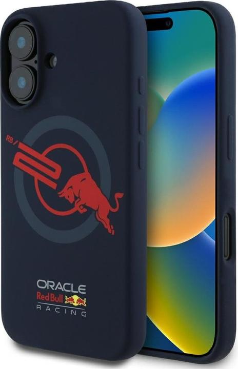 Produktbild Red Bull Case HC Silicone ORBR20 Logo Red Lining to iPhone 16 MagSafe navy blue (Apple iPhone 16)