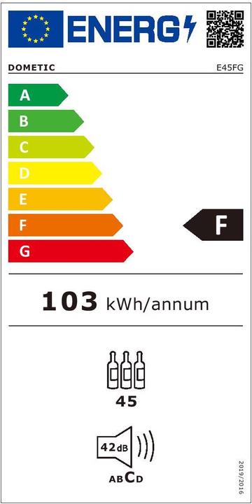 Label énergétique Dometic E45FG