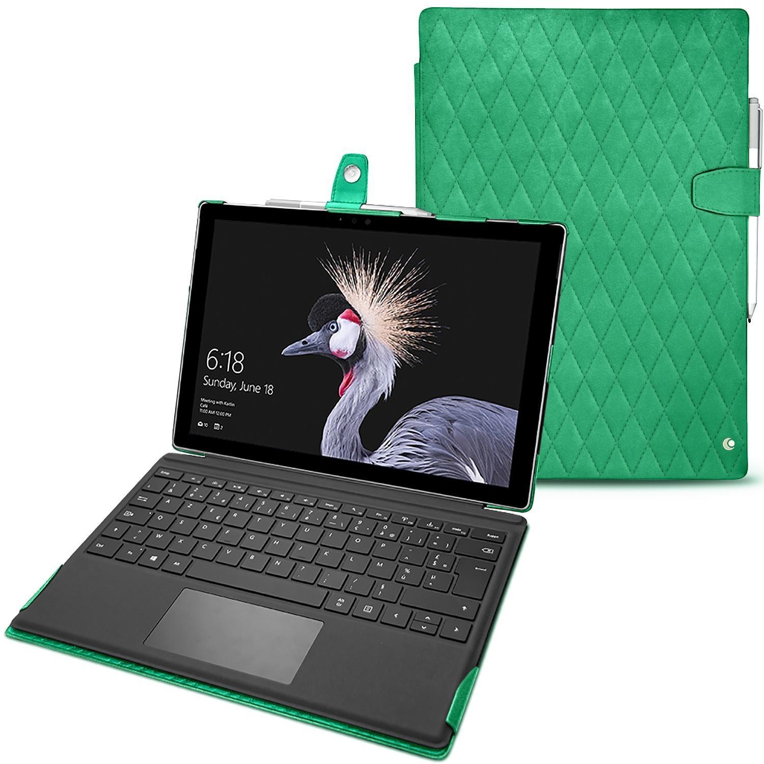 Noreve Lederschutzhülle (Surface Pro (2017)), Tablet Hülle, Grün