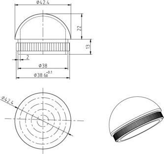 Actual product image OK-Line Edelstahlendkappe f+AMMAvA-r Edelstahlhandlauf (Stainless steel)
