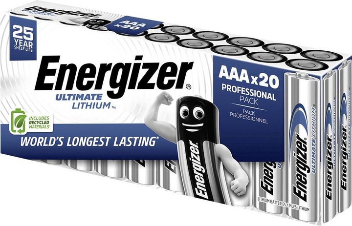 Immagine prodotto Energizer Ultimate Lithium Micro (AAA) 20 Stück ab Dezember 2024 (20 pz., AAA, 1250 mAh)