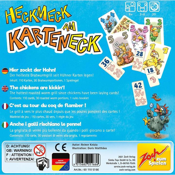 Actual product image Zoch Heckmeck at the card corner (German, French, English)