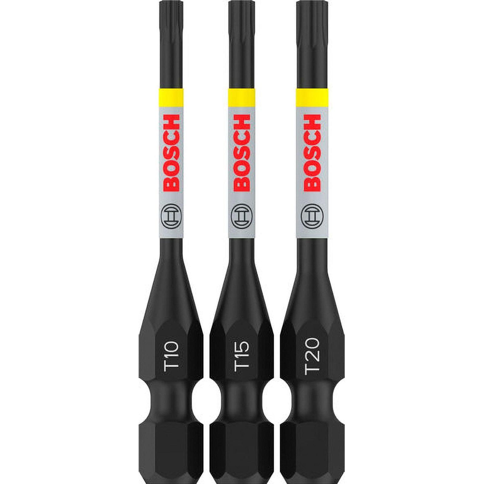 Bosch Professional Zubehör, Chiave a bussola, PRO Torx Impact Bit, T10, T15, T20, 55 mm, 3 pezzi. (Esagono incassato TX)