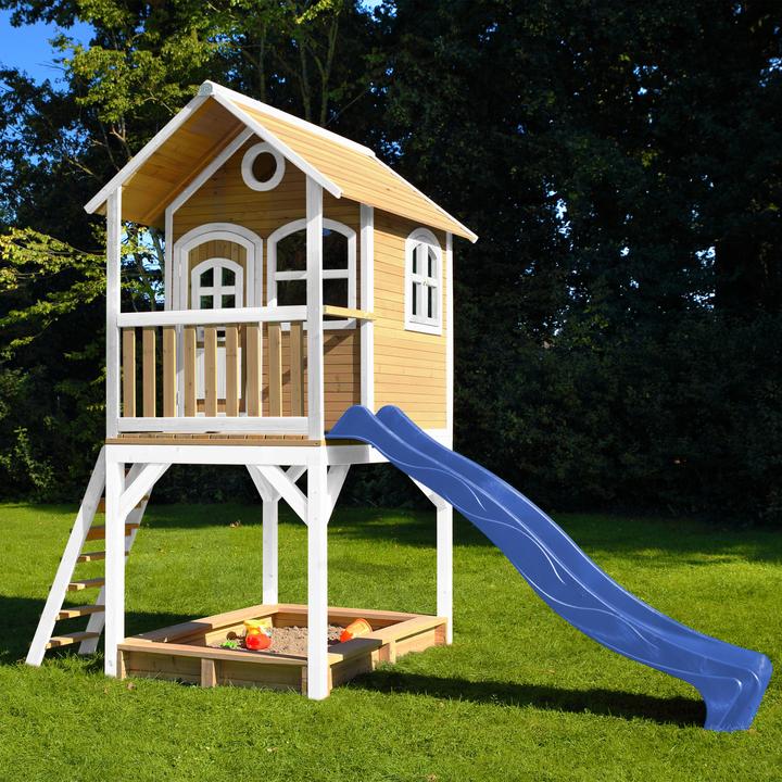 Actual product image Axi Sarah Playhouse Brown / White with Blue Slide