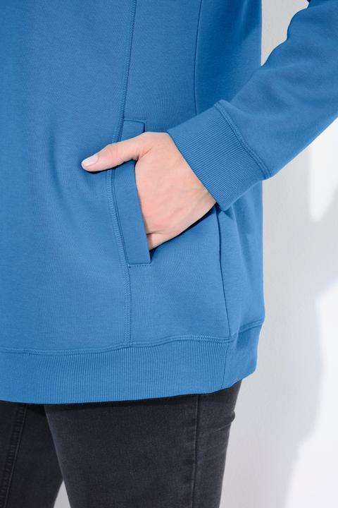 Actual product image Ulla Popken Drawstring Collar Long Sleeve Sweatshirt (58, 60)