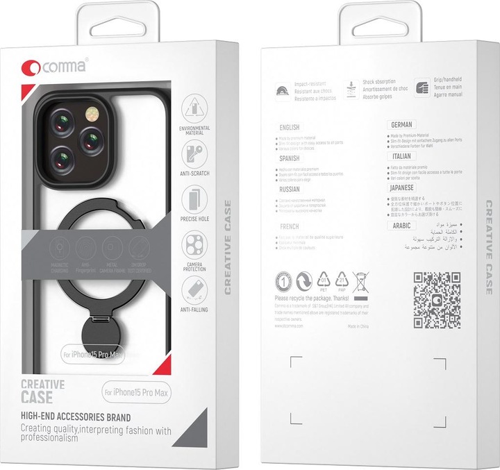 Produktbild Comma Tasche Joy Shark Mag für iPhone 15 Pro Max schwarz (Apple iPhone 15 Pro Max)
