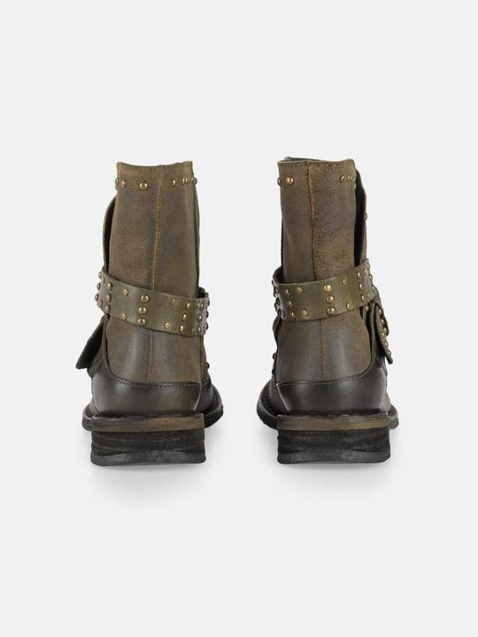 Image du produit Felmini GREDO D905 Bottes de motard avec rivets décoratifs le long de la tige et sangles à boucles, avec un (36)