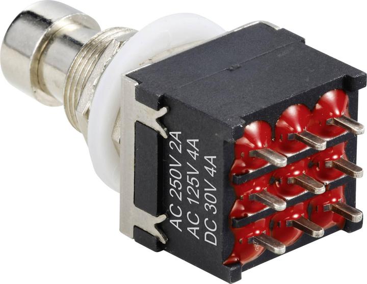 Produktbild Tru Components TC-12193712 Druckschalter 3P2T mit geradem Stift Schaltstrom (ma