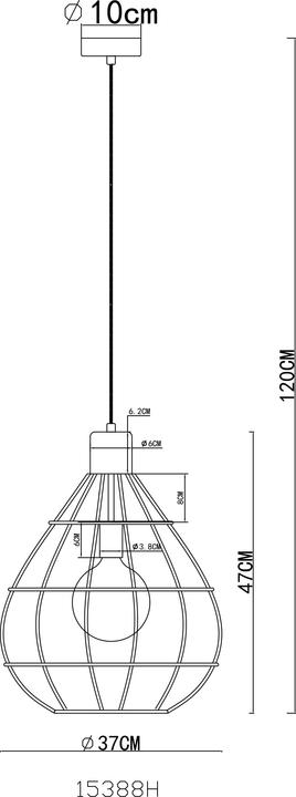 Actual product image Globo Suspension lamp Edwin black 1xE27 (E27)