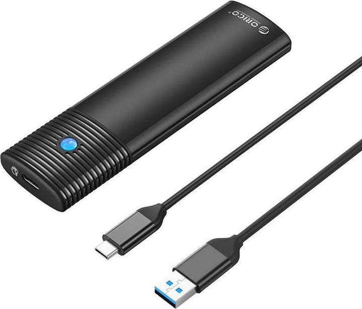 Actual product image Orico M.2 SATA external drive enclosure, PWM2-BK-EP, USB-C, 5Gbps (black) (M.2 2242, M.2 2260, M.2 2230, M.2 2280)