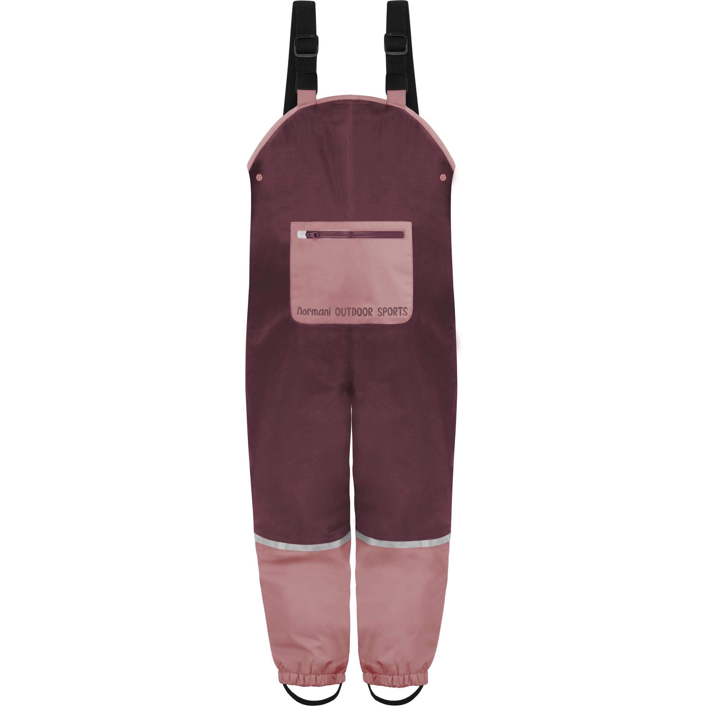 Normani, Herren, Outdoorhose, Kinder Regenhose mit Hosenträgern „Twisp“ - 9659 (80), Rot, 80