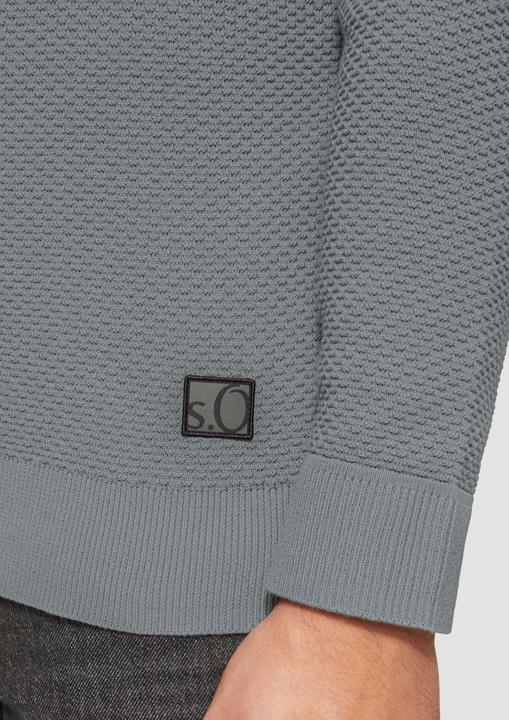 Produktbild S.Oliver Strickpullover Strukturierter Strickpullover mit Polokragen (XL)