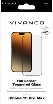 Actual product image Vivanco 2.5D FullScreen screen protector for iPhone 15 Pro Max (1 Piece, Apple iPhone 15 Pro Max)